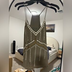 Chelsea Flower Olive Shirt with Embroidery